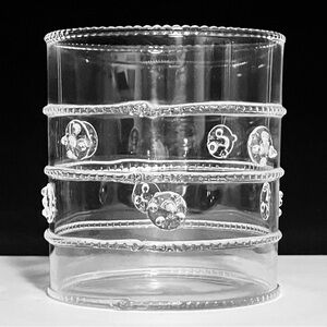 JULISKA Old Fashioned WHISKEY / Hand Blown CZECH GLASS / Applied Threading / 3in